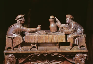 Detail der Rigoley-Brüder aus den Chorgestühlen